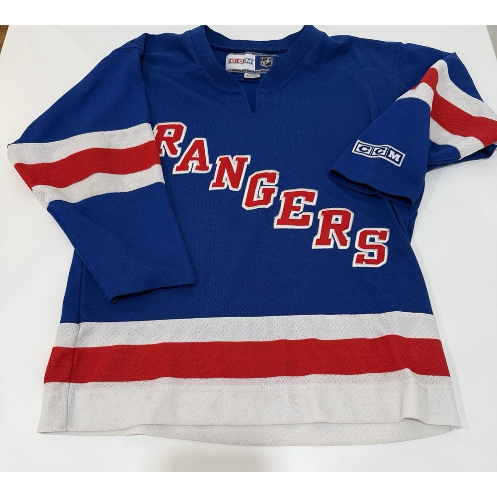 NHL‎ New York Rangers CCM Youth L/XL Blue Sewn Jersey